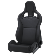 Recaro Sportster CS -Driver Side, Vinyl Black Bolster, Vinyl Black Insert, Grey Logo, 3 Point Belt