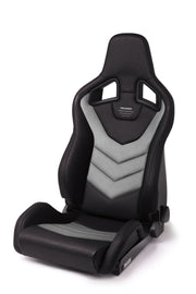 Recaro Sportster GT -Vinyl Black Bolster, Cloud Grey Suede Insert, Silver Logo, 3 Point Belt