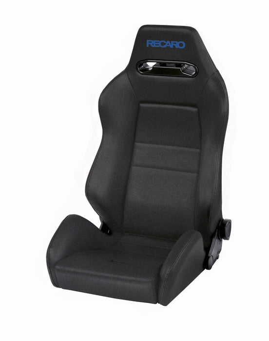 Recaro Speed Seat -Driver/Passenger Side, Black Avus Bolster, Black Avus Insert, Blue Logo, 3/4/5 Point Belt