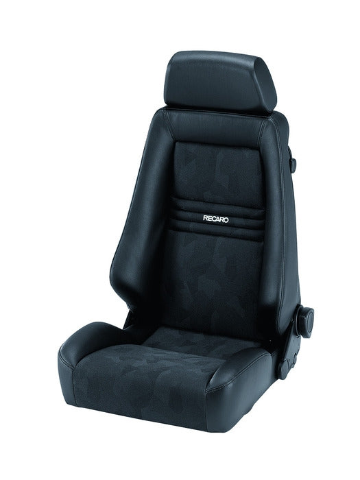 Recaro Specialist S Seat -Driver/Passenger Side, Leather Black Bolster, Black Artista Insert, Silver Logo, 3 Point Belt