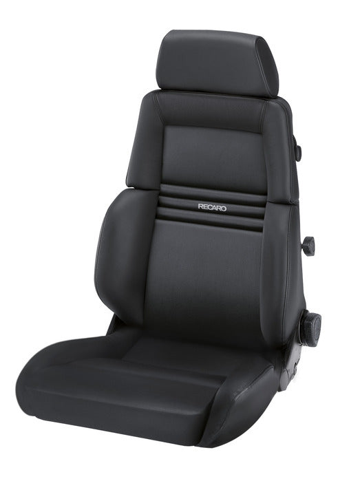 Recaro Expert M Seat -Driver/Passenger Side, Leather Black Bolster, Leather Black Insert, Silver Logo, 3 Point Belt