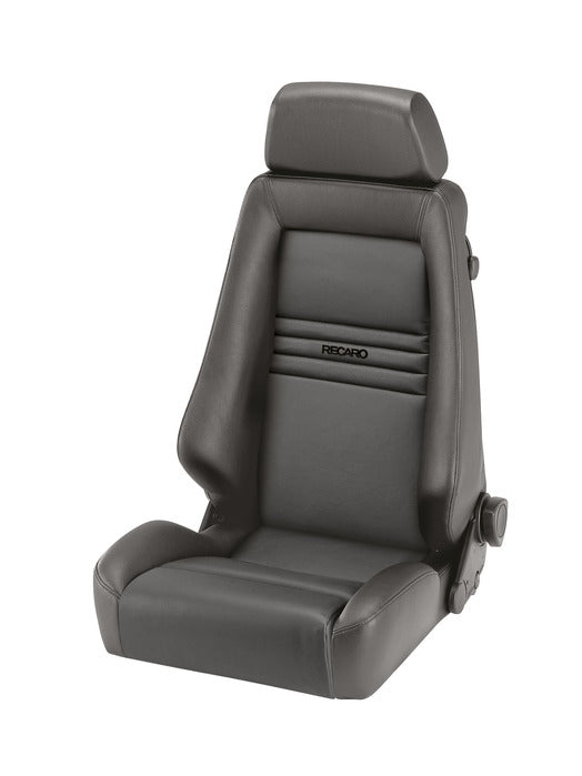 Recaro Specialist S Seat -Driver/Passenger Side, Leather Medium Grey Bolster, Leather Medium Grey Insert, Black Logo, 3 Point Belt