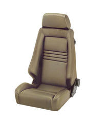 Recaro Specialist S Seat -Driver/Passenger Side, Leather Beige Bolster, Leather Beige Insert, Beige Logo, 3 Point Belt