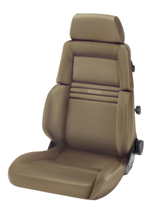 Recaro Expert M Seat -Driver/Passenger Side, Leather Beige Bolster, Leather Beige Insert, Beige Logo, 3 Point Belt