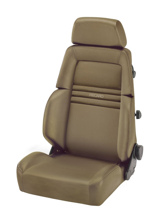 Recaro Expert S Seat -Driver/Passenger Side, Leather Beige Bolster, Leather Beige Insert, Beige Logo, 3 Point Belt