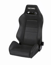 Recaro Speed Seat -Driver/Passenger Side, Black Avus Bolster, Black Avus Insert, White Logo, 3/4 Point Belt