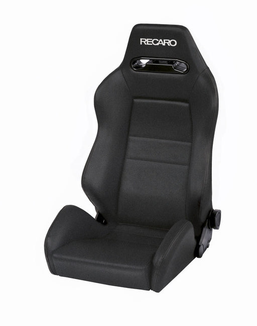 Recaro Speed Seat -Driver/Passenger Side, Black Avus Bolster, Black Avus Insert, White Logo, 3/4 Point Belt