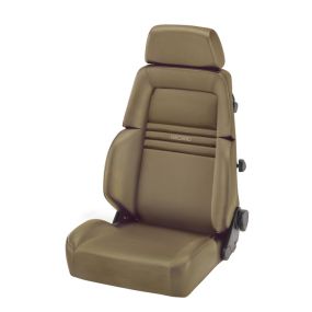 Recaro Expert S Seat -Driver/Passenger Side, Leather Beige Bolster, Leather Beige Insert, Beige Logo, 3 Point Belt