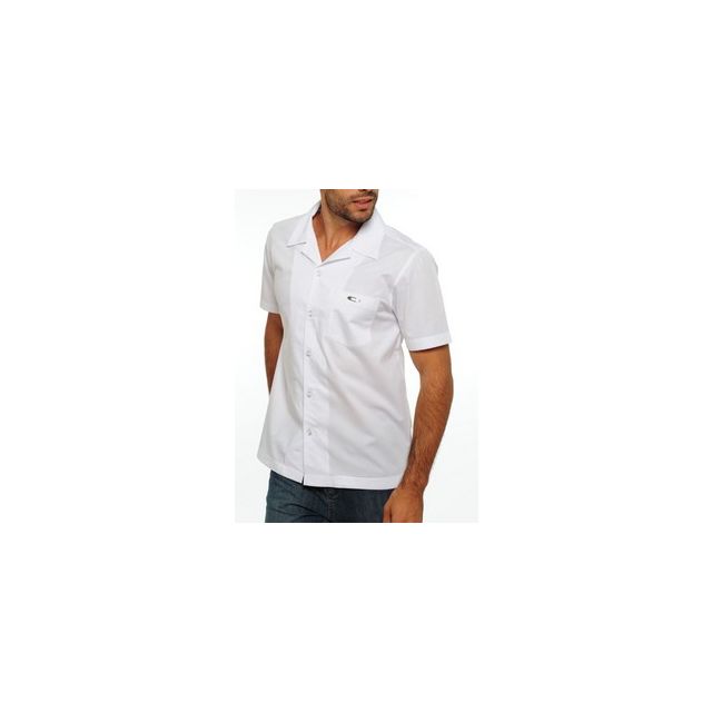 Oakley Short Sleeve Button Down Top- True Fit - White *Actual shirt has "Oakley" spelled out instead of the "O"