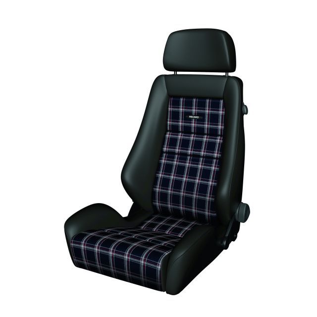 Recaro Classic LX Seat - Leather black/classic checkered fabric