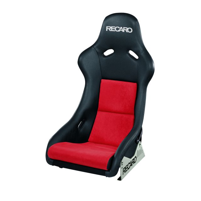 Recaro Pole Position ABE Seat - ambla leather / red suede / white logo