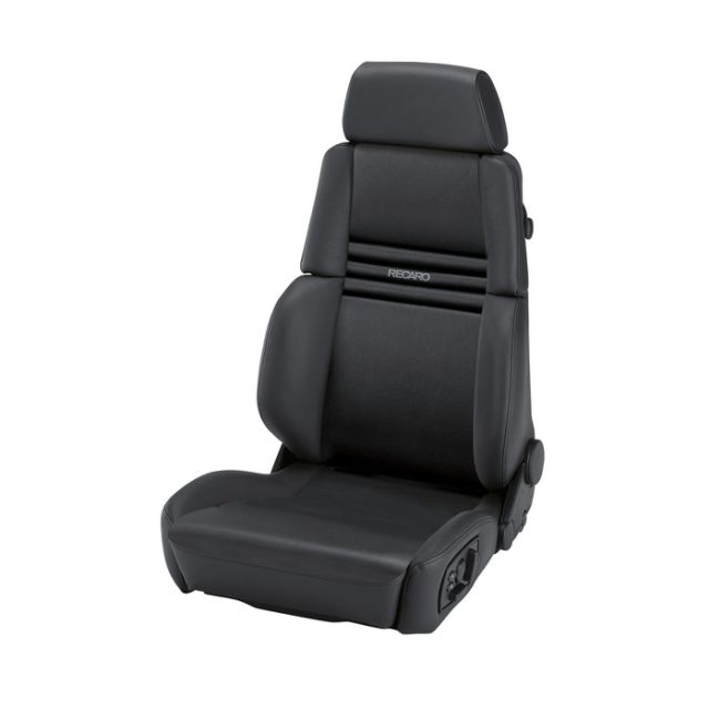Recaro Orthoped Seat - Leather Black Bolster, Leather Black Insert, Grey Logo, 3 Point Belt